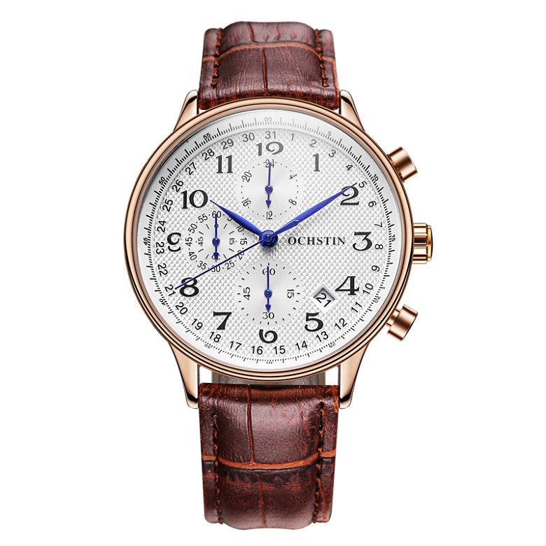 Mens Business Top Brand Luxury Waterproof Chronograph Watch
